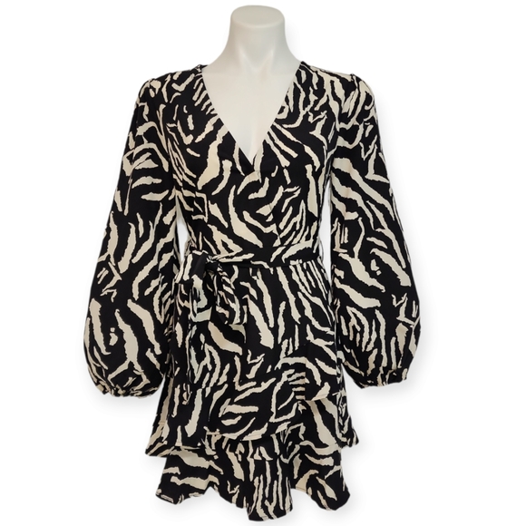 LoveRiche Animal Print Ruffled Mini Dress - Picture 1 of 10